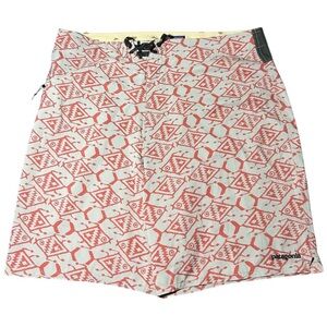 Patagonia Fish Print Stretch Planing Boardshorts Grey